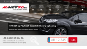 Aunetto online værkstedsbooking med nummerpladeopslag